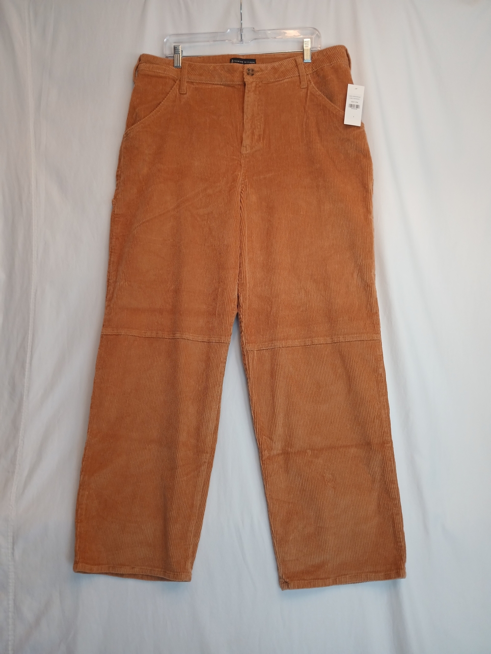 Tan Brown Corduroy Wide Leg Carpentar Pants 14 New!